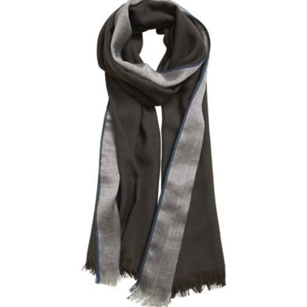 India Hicks Queens Highway Silver/Blue Scarf NEW
